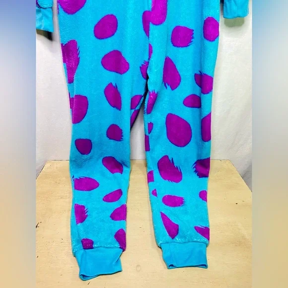 Disney Blue and Purple Sulley Plush Hooded Onesie Pajamas - Picture 4 of 13